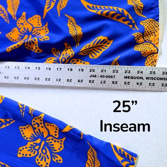 New Blue Orange Tropical Floral Smocked Crop Top Wide Leg Pants Set FY-3276 L/XL - Picture 12 of 14